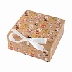 Коробка для 9 конфет с разделителями "Санта и животные" с лентой, 11*11*5 см фото 1