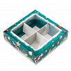 Коробка для 4 конфет "С Новым годом" бирюзовый, с окном фото 1