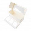 Коробка для капкейков 3 ячейки, Белая с окном фото 3