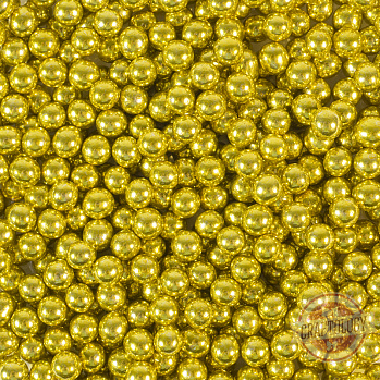 Сахарные шарики золотые 6 мм, 1 кг (пакет)