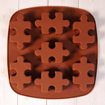Форма силиконовая для шоколада "Пазлы" 18*17,5, 7 ячеек
