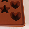 Форма силиконовая для шоколада "Звезды и сердца" 20*10 см, 14 ячеек фото 4