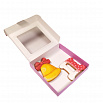 Коробка для печенья 16*16*3 см, Сиреневая с окном фото 2
