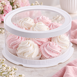 Прозрачная коробка для торта с пьедесталом (аквариум) 22*9,5 см