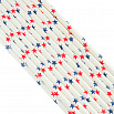 Палочки бумажные Белая с синими/красными звездами 200*6 мм, 20 шт фото 1