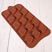 Форма силиконовая для шоколада "Сердцем к сердцу" 20*10,5 см, 15 ячеек фото 2