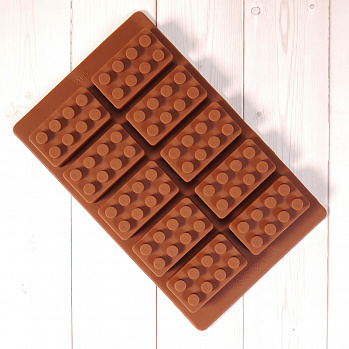 Форма силиконовая для шоколада "Лего №1" 19*12, 10 ячеек