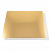 Подложка для торта квадратная 28*28 см 0,8 мм (двухсторонняя золото/белая) фото 1