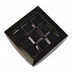 Коробка для конфет,  с окном (черная) 16*16*3 см фото 1