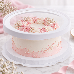 Прозрачная коробка для торта с пьедесталом (аквариум) 22*9,5 см