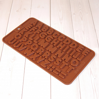 Форма силиконовая для шоколада "Алфавит английский" (двойной) 20,5*11,5 см, 50 ячеек