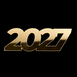 Топпер без шпажки "2027", золото, 10*3,5 см
