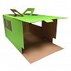 Коробка для торта с ручкой 28*28*20 см (с окнами) зеленая фото 2