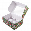 Коробка для 6 капкейков "Рождественское ассорти", с окном фото 2