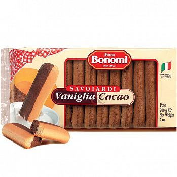 Палочки Савоярди Bonomi 200 гр (ваниль-какао)