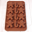 Форма силиконовая для шоколада "Пряничный человек" 20*10 см, 12 ячеек фото 4