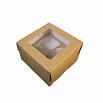 Коробка для 4 капкейков, NEW крафт с окном, 50 шт. фото 2