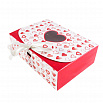 Коробка для сладостей "Сердца красные" с лентой, 16*11*5 см фото 1