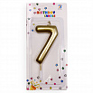 Свеча для торта "Цифра 7", золотая 8,5 см фото 1