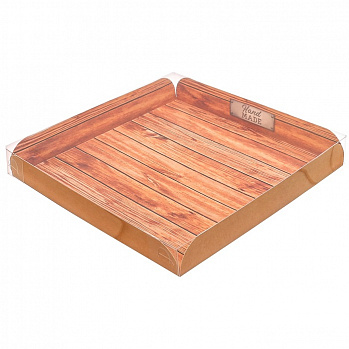 Коробка для печенья "Доски деревянные", 21*21*3 см