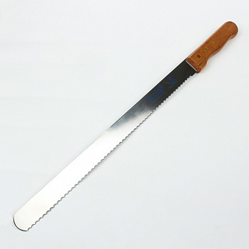 Нож для бисквита с крупными зубцами, 35 см (ручка дерево)