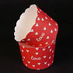 Бумажные стаканчики для кексов Красные с сердечками 50*45 мм, 10 шт фото 1
