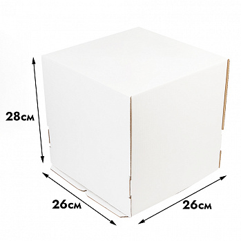 Коробка для торта картонная 26*26*28 см, без окна (самолет)
