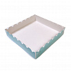 Коробка для печенья 15*15*3 см,  Голубая с прозрачной крышкой фото 2