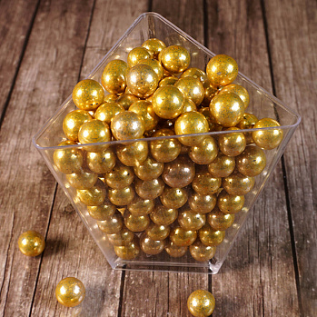Сахарные шарики золотые 7 мм, 50 грамм