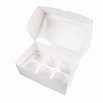 Коробка для капкейков 6 ячеек, Белая с окном фото 2