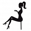 Топпер силуэт "Сидящая девушка №1" черный 14*18 см фото 1