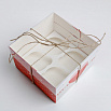Коробка для 4 капкейков с прозрачной крышкой "Больше сердце" 16*16*10 см фото 2