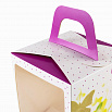 Коробка для кулича с окном "Фиолетово-белая, яйца" 15*15*18 см фото 2