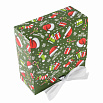 Коробка для 9 конфет с разделителями "Рождественское ассорти" с лентой, 11*11*5 см фото 4