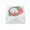 Коробка для 9 конфет с разделителями "Венок Снегири" с лентой, 11*11*5 см фото 3