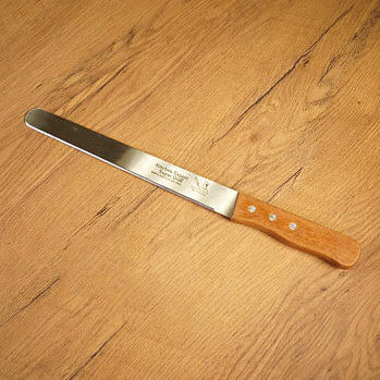 Нож для бисквита без зубчиков 25 см лезвие, дерев. ручка