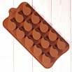 Форма силиконовая для шоколада "Капли" 20*10, 15 ячеек фото 1