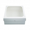 Коробка для печенья 20*20*7 см, белая с окном, плотная фото 1