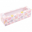 Коробка для макарун "Цветочки" розовые 18*5,5 см фото 1