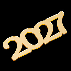 Топпер без шпажки "2027", золото, 7*2,5 см