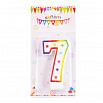 Свеча для торта "Цифра 7", цветная со звездами 7 см фото 1