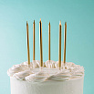 Свечи для торта "Классика", набор 6 штук, золотые 10 см фото 2