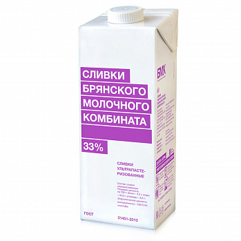 Сливки животные БМК (Брянск) 33% 1 л