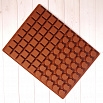 Форма силиконовая для шоколада "Квадраты и сердца" 30*23, 80 ячеек фото 1