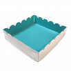 Коробка для печенья 12*12*3 см, Голубая с прозрачной крышкой фото 1