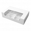 Коробка для эклеров с разделителем Белая с окном, 5 ячеек, 25*15*6,5 см фото 3