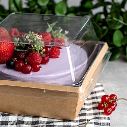 Упаковка с купольной крышкой 11*11*8,5 см, Крафт