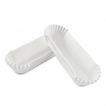 Капсулы (тарталетки) овальные для эклеров Белые 110*28 мм, упаковка 1000 шт.
