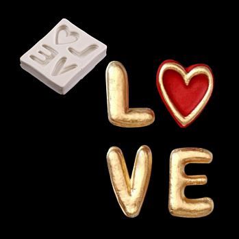 Силиконовый молд "Love с сердцем" 5,5*4,5 см