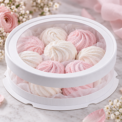 Прозрачная коробка для торта с пьедесталом (аквариум) 22*6,5 см